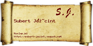Subert Jácint névjegykártya